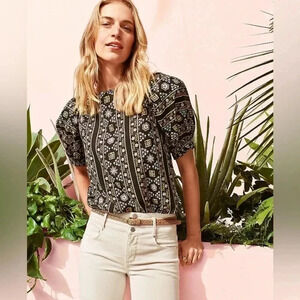 Ann Taylor Floral Tie Back Top